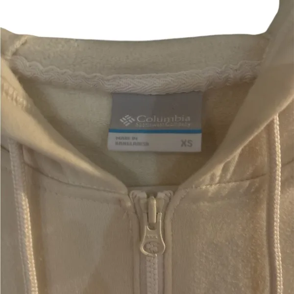 Columbia Hoodie Womens XS Tan Full Zip Sweatshirt - Image 3