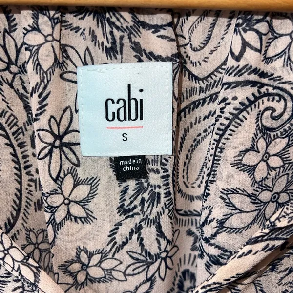 Cabi Dani Paisley Shirred Dress Size Small - Image 3