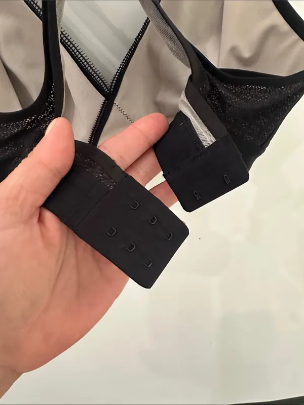 Lululemon Awake To Lace Bra 34D Black Barely Beige Wireless Sports Bra W2AQVS - Image 12