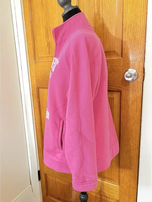 Artisan L Pink Newport Rhode Island Full Zip Fleece Sweatshirt Jacket Graphic - Image 2