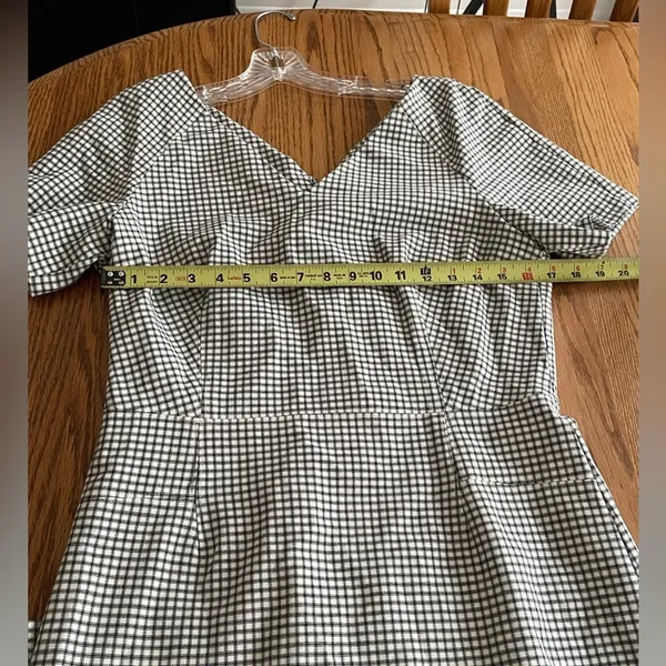 Banana Republic Black And White Gingham Plaid Dress Size 12 - Image 8