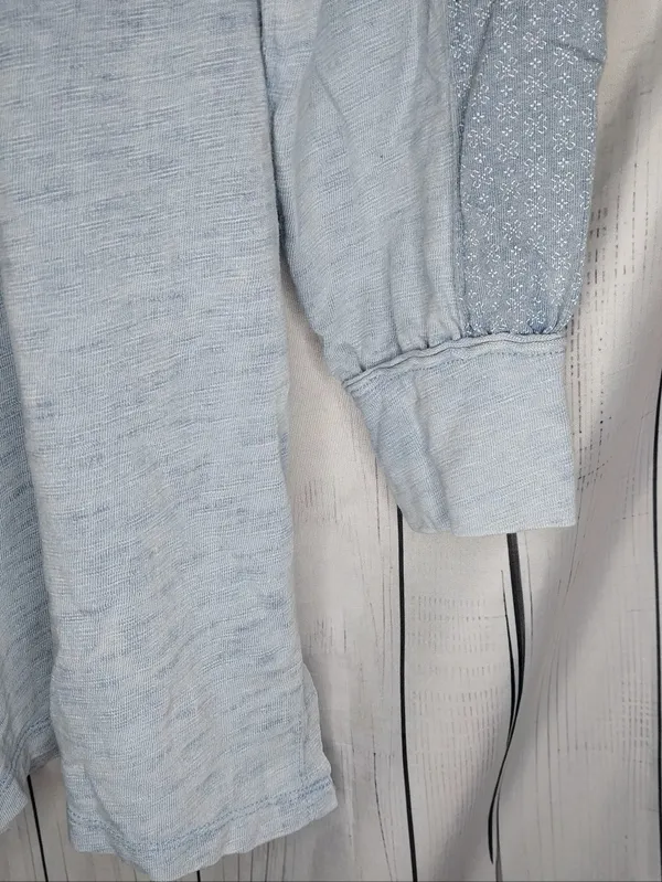We The Free Free People Petal Pusher Pullover Boho Light Blue Long Sleeve Top - Image 9