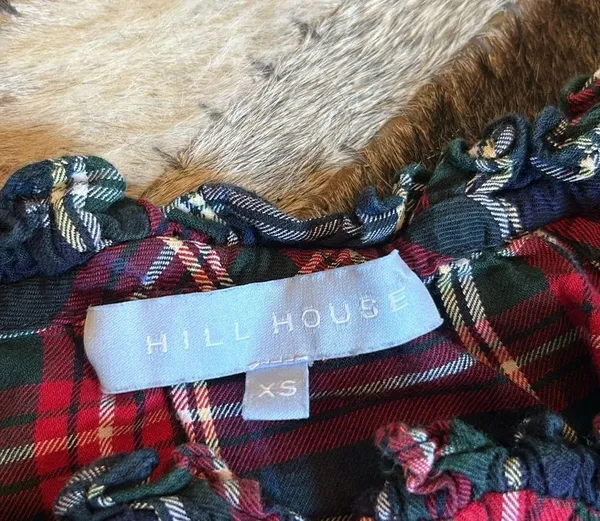 Hill‎ House Katherine Tartan Plaid Holiday Mini Nap Dress Navy Size XS - Image 7
