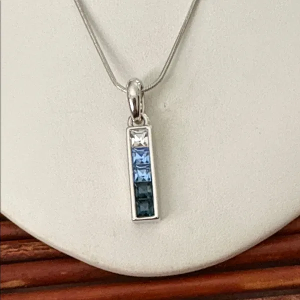 Lia Sophia Elegant Silver Necklace with Blue Highlights 16”-19” - Image 2