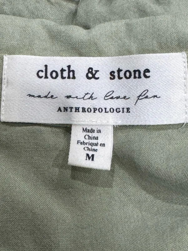 Anthropologie Cloth & Stone Bette Sleeveless Utility Romper Green Women’s Medium - Image 3