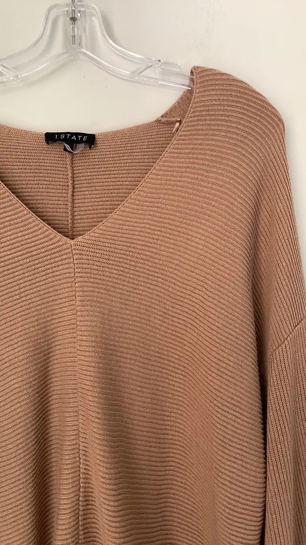 1 State Ribbed Balloon Sleeve Cotton Blend Sweater - Image 5