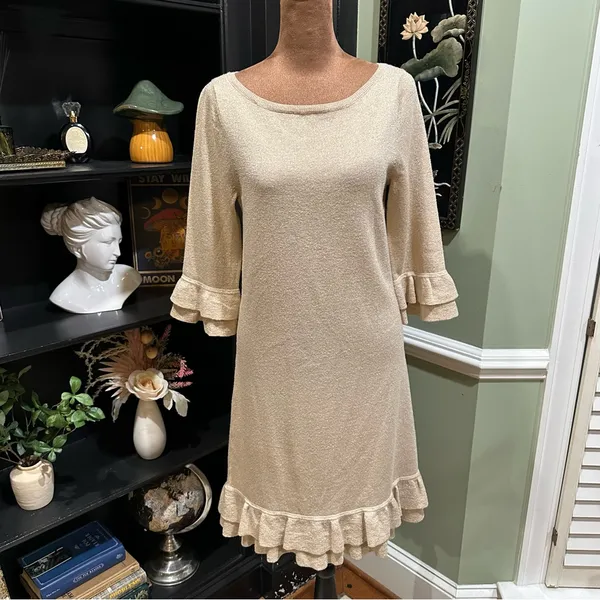 Lilly Pulitzer Helena Metallic Sweater Dress Size Small - Image 3