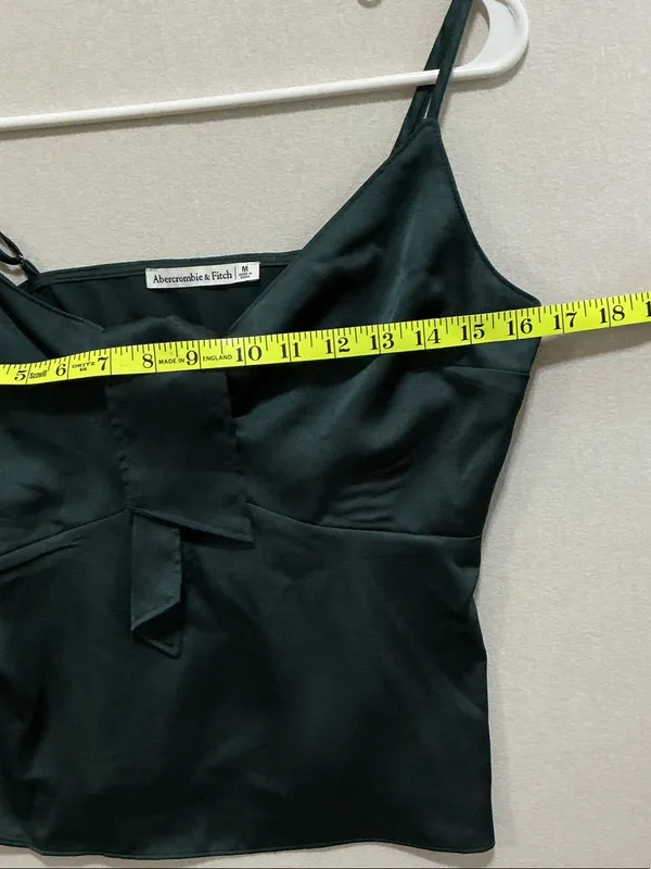 Abercrombie & Fitch Black Satin Tie-Front Camisole - Image 6