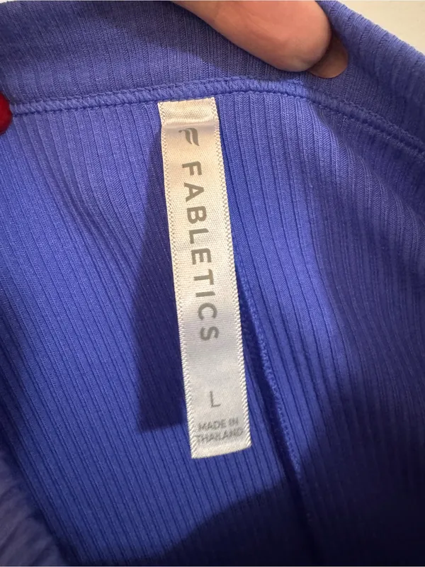 Fabletics Seamless Ribbed Baby Tee Crop Sapphire Sky Large Athletic - Image 5