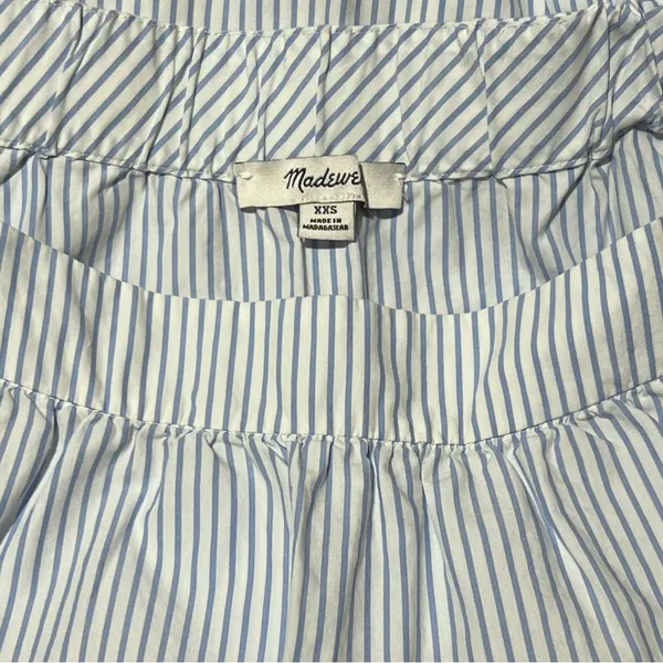 Madewell Clean Off-the-Shoulder Swing Top Shirt in Blue &‎ White Stripe Size XXS - Image 11