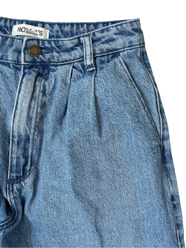 Free People Rolla’s Chloe Pleated Straight Leg Jeans in Medium Wash Size 25 - Image 8