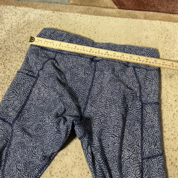 Pact Organic Cotton Pocket Leggings Women XL Blue White Geometric High Rise Yoga - Image 3