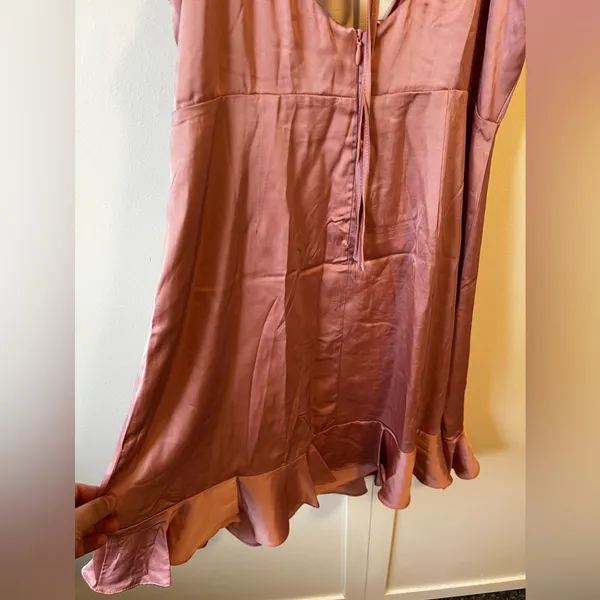 ASTR The Label Marla‎ Flutter Strap Satin Mini Dress NWOT Pink Rose Size L - Image 13