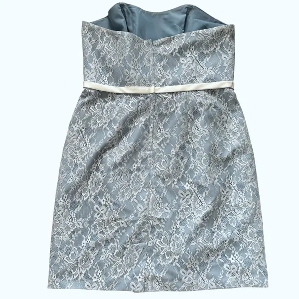 Alfred Angelo Lace Strapless Cocktail Dress Sz‎ 12 Blue - Image 6