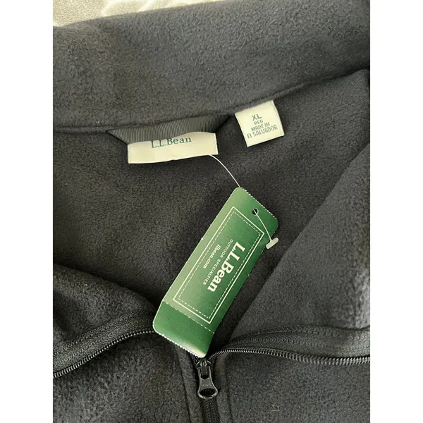 LL Bean Womens XL Full Zip Fleece Jacket Black Outdoor Gorpcore Granola Hiking - Image 2
