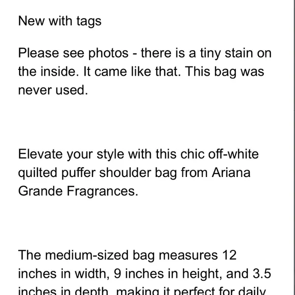 Ariana Grande Cream Quilted Hobo Bag - Image 13