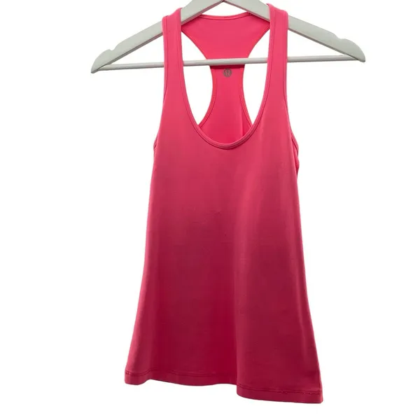 Lululemon‎ Size 2 Cool Racerback Tank Top Pink Flash Light Tone Reversible Luon - Image 3