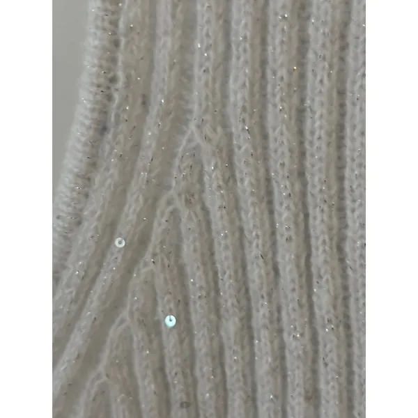 Womens Glitter Knit Scarf White Sparkle Fashion Accessory‎ - Image 4