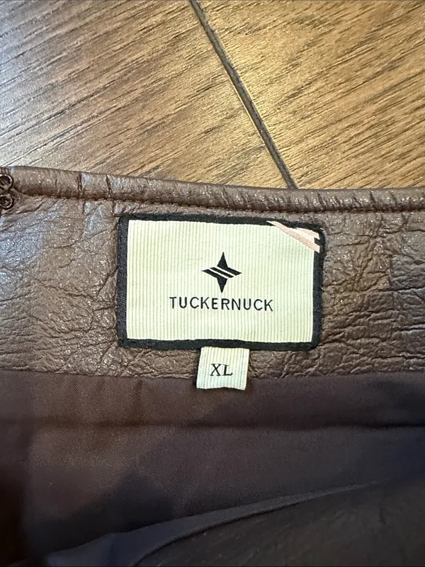 Tuckernuck Brown Faux Leather A-Line Mini Skirt Size XL - C30-121 - Image 2