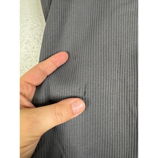 OQQ Women Ribbed Crossover High Waist Yoga Leggings Charcoal Gray Small - Image 4