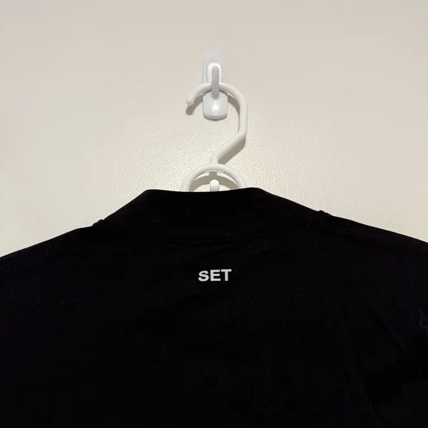 Set Active‎ Black Sportbody Sporty Warm Up Full Zip Athletic Jacket Size Medium - Image 6