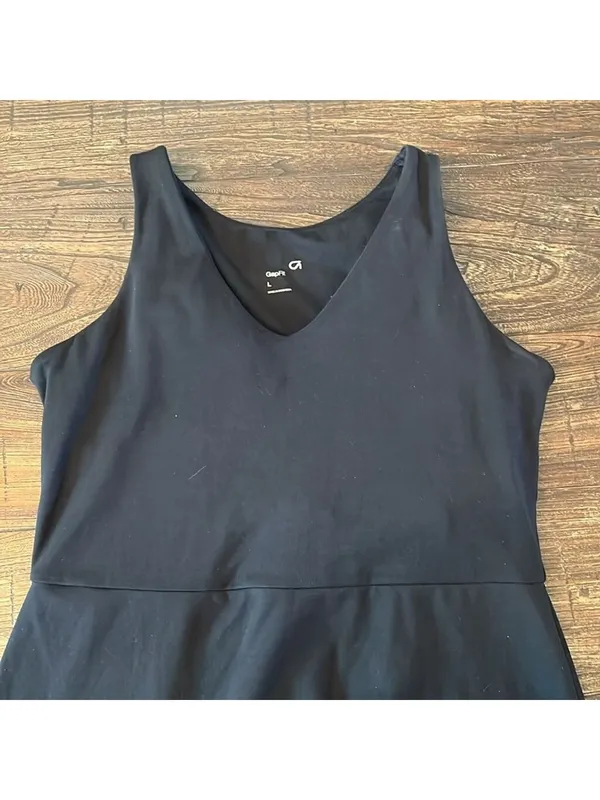 Gap Fit Black Active Wear Dress Built-In Shorts Padded Size‎ Large EUC - Image 6