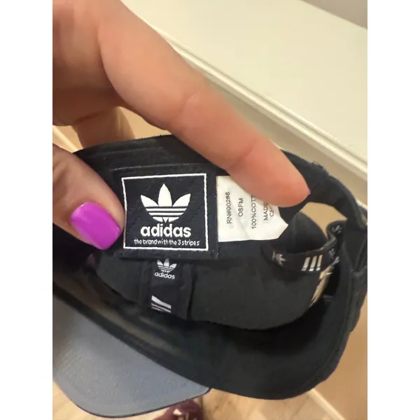 Adidas Originals Trefoil Relaxed Strapback‎ Hat - Black/White Faded Vintage Look - Image 4