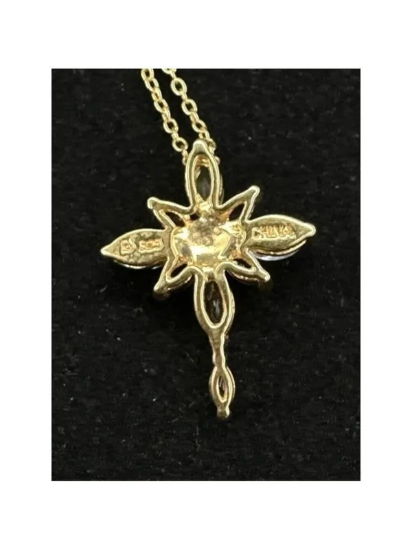 Precious Stone 925 Cross Pendant & Necklace - Image 3