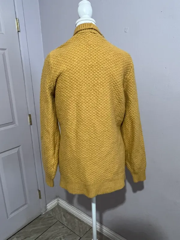 Abercrombie Womens Yellow Wool Blend Oversized Open Cardigan Size S - Image 3