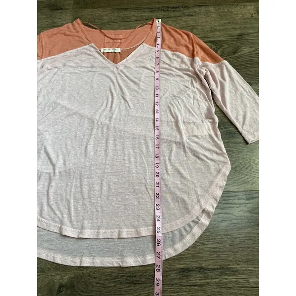 Womens We The Free Burnout V Neck 3/4 Sleeve‎ T-shirt Oversized Size XS - Image 6