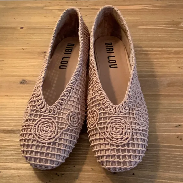 Bibi Lou Macramé Ballet‎ Flats size 37 Tan - Image 4