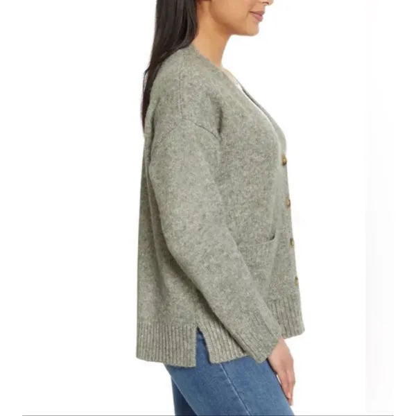 NWT ELLA MOSS Cardigan‎ Sweater XXL Green Buttons Pockets V-neck Soft Cozy Layer - Image 2