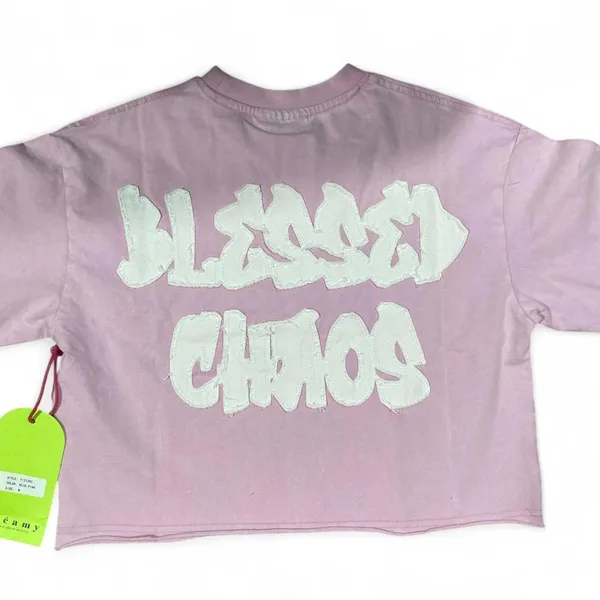 Pink and white flame crop top #flame ig brand - Image 3