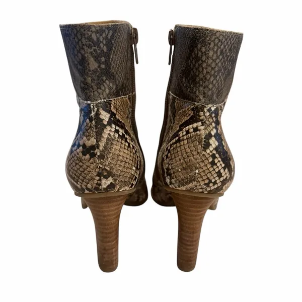 Crown Vintage Briony Snakeskin Ankle Booties Stacked Heel Shoes Womens Size 6 M - Image 6