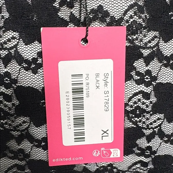 NWT Edikted Mykonos Sheer Black Lace Top size XL - Image 9