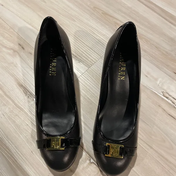 LAUREN Ralph Lauren class logo black pump heels size 6 B - Image 4