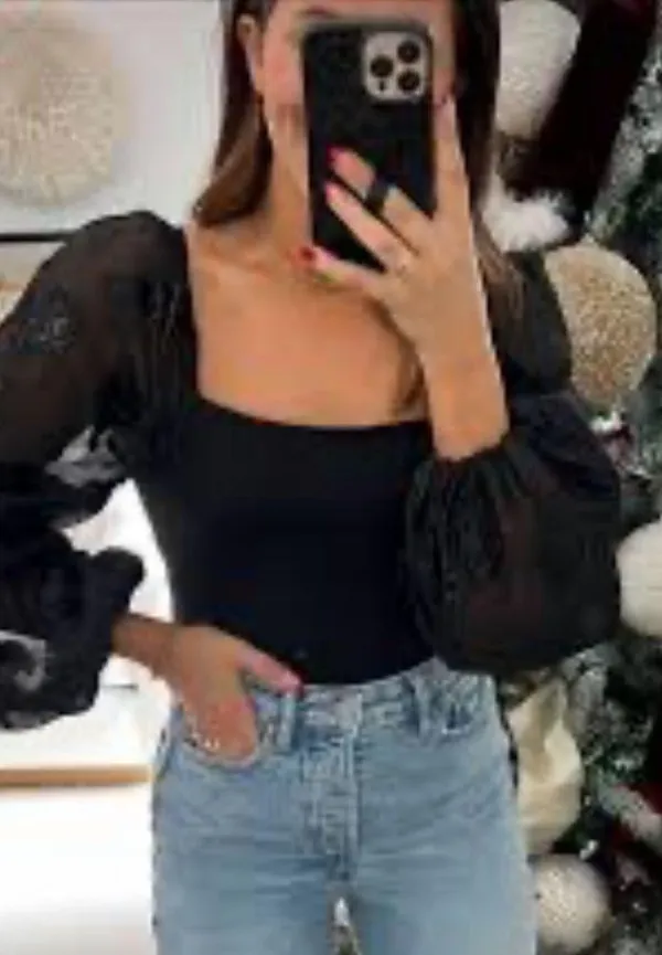 Red Dress Boutique | Puff Sleeve Bodysuit - Image 5