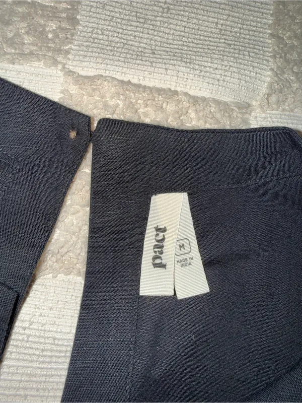 Pact‎ Organic Cotton Canopy Linen Blend Notch Neck Dress M - Image 3