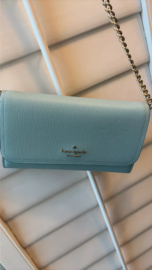 New with tags Kate Spade Mint Aqua Learher Crossbody with Chain - Image 6