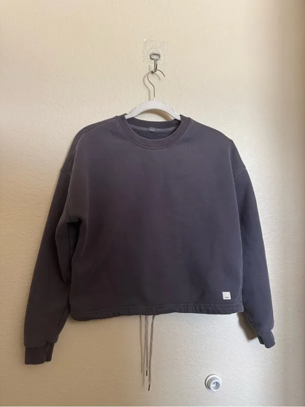 Vuori Restore Drawstring Sweatshirt Sz M Black Grey - Image 2