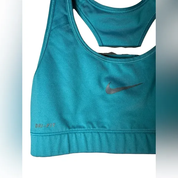 Nike Dri-FIT Swoosh Sports Bra Teal Blue Racerback‎ Women’s Size S - Image 4