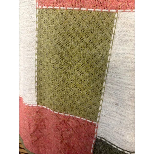 Alfred Dunner Pink And‎ Green Patchwork Sweater Size XL - Image 4