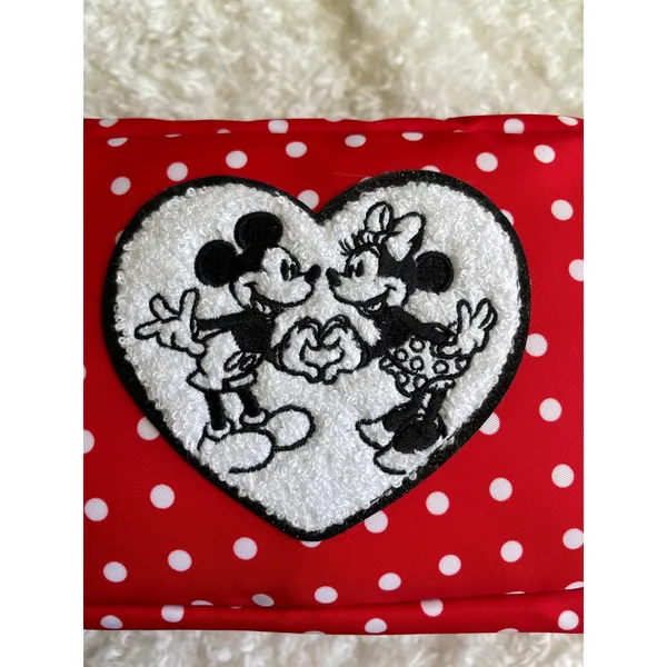 Disney Minnie Mouse Red with White Polka Dot Cosmetic Makeup Bag NEW Heart - Image 2
