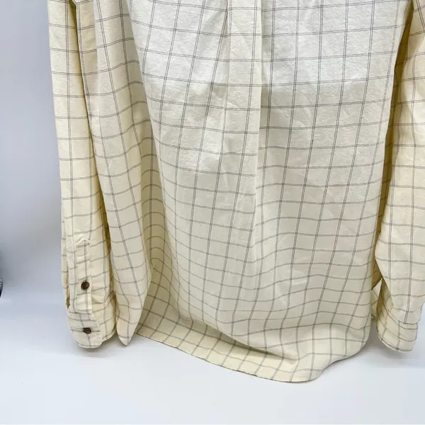 Universal Thread Women’s Cream Plaid Button Down 100% Cotton Shirt-Size M - Image 7