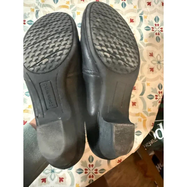 Cobb Hill New Balance Black Leather Ruched Slip On Low Heel‎ Pumps Shoes 10N - Image 6