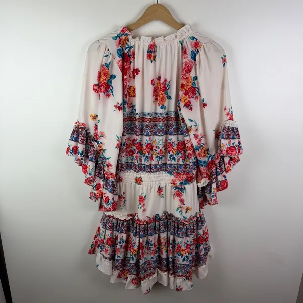 MISA Los Angeles‎ Ximena Mini Dress Size XS Floral Smocked Boho Flowy Festival - Image 6