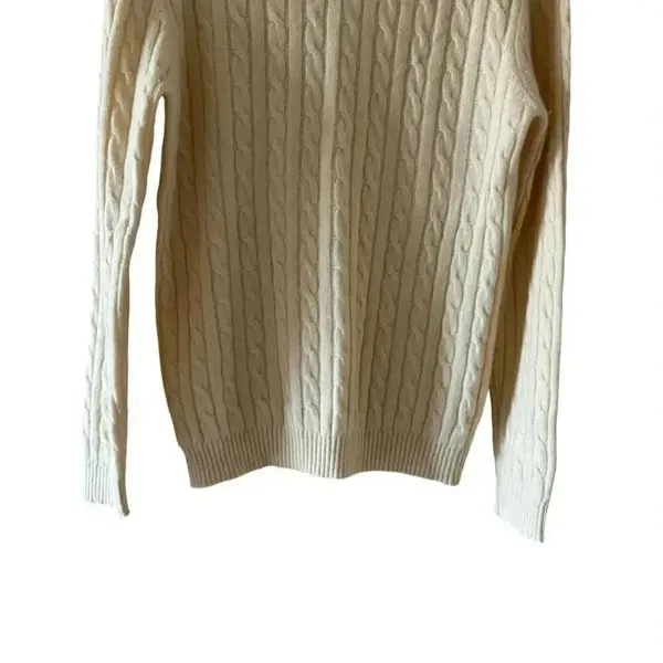Sutton Studio Cashmere Cable Knit Cream Ivory Crewneck Swearer SZ XL #2255 - Image 3
