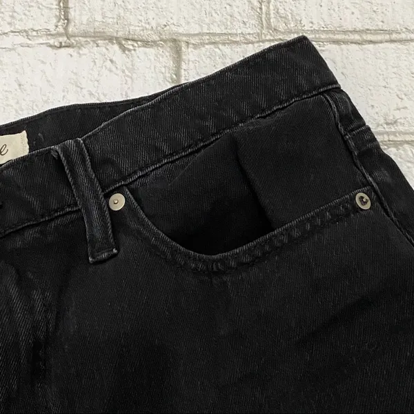Lunar Wash “Frisco” Black Denim Raw Hem Mini Skirt Size 32 - Image 8