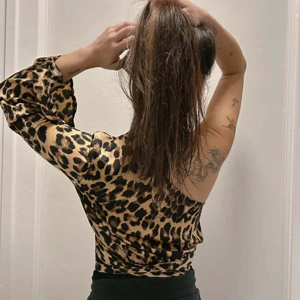 Nasty Gal One Shoulder Cheetah Bodysuit - Image 4