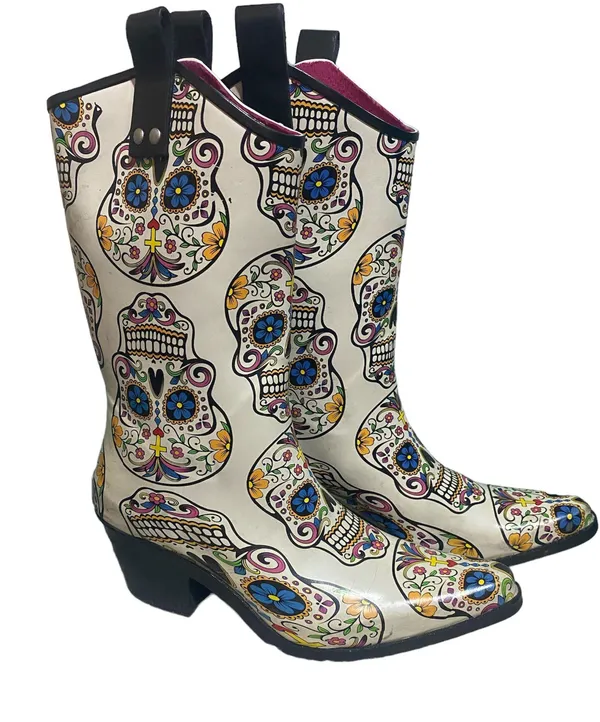 Blazin Roxx Sugar Skull Cowgirl Boots women size 8 Día de Los Muertos Talavera - Image 5